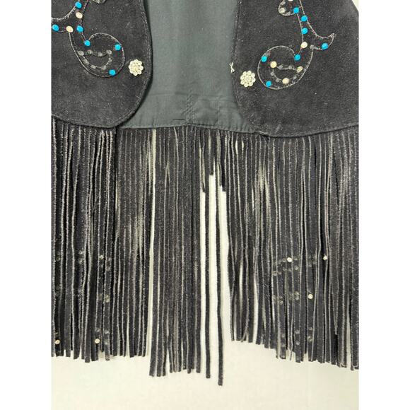 Vintage Lot of 4 Ben Kalton Fringe Leather Shawl Vests Western Rodeo Capelet Mex - Picture 16 of 16